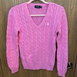 Barbie Pink Polo Ralph Lauren V Neck Knit Sweater